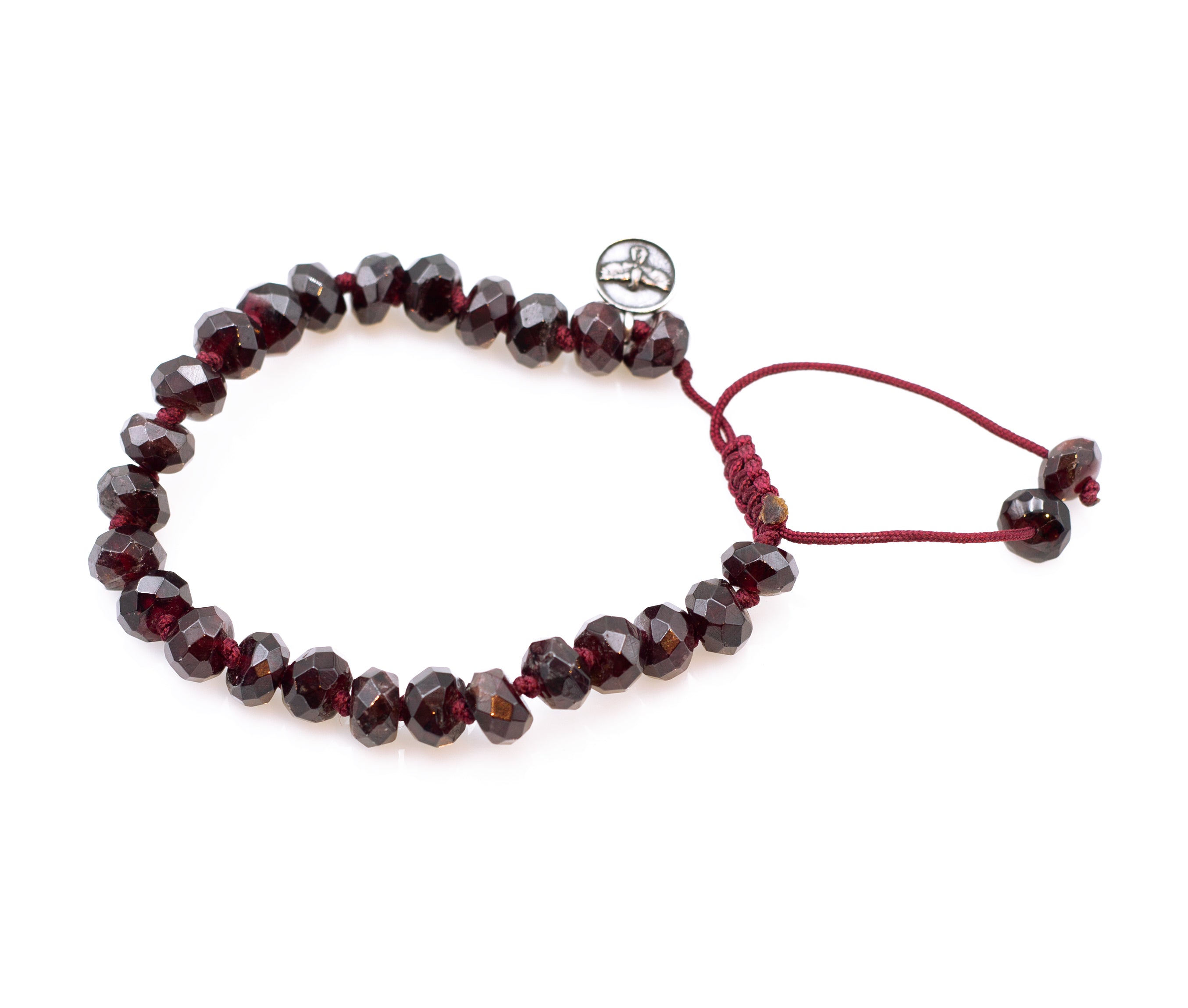 4mm Beaded Bracelet with a Row of Garnet Gemstones - Kelly and Rose Boutique