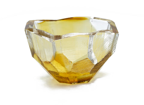 Vitreluxe Molded Crystal-Small Bowl - Amber