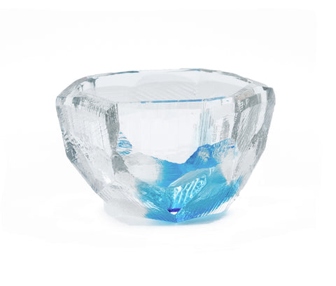 Vitreluxe-Molded Crystal Bowl Large Aqua