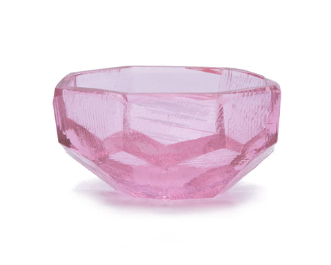 Vitreluxe Crystal Rose' Gem Cut Bowl Medium