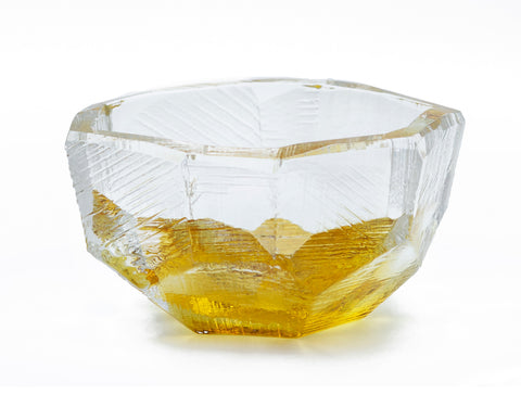 Vitreluxe Crystal Cut Bowl Amber