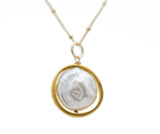 Philippa Roberts Open Circle with Large Pearl Necklace - Vermeil