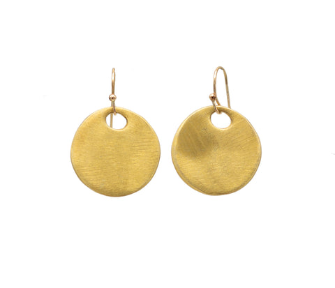 Philippa Roberts Circle Earrings - Gold Satin*