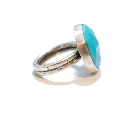 Jodi Rae XL Faceted Sleeping Beauty Turquoise Ring