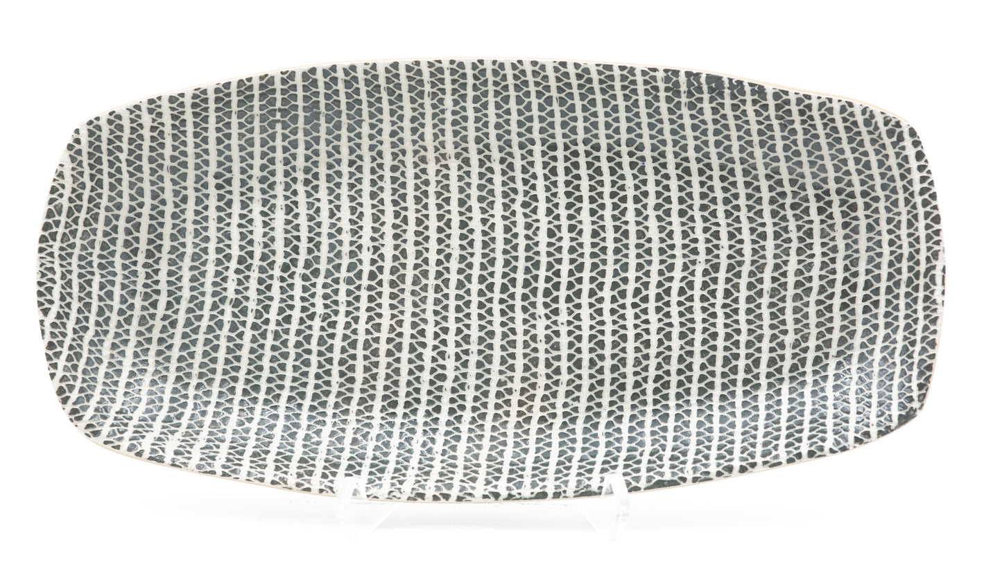 Terrafima Oblong tray charcoal strata