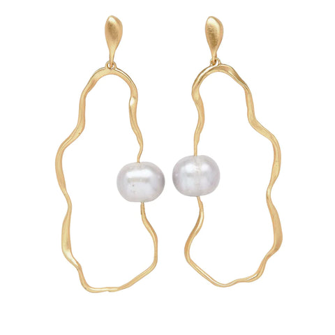 Julie Cohn Bronze Cloud Pearl Earrings