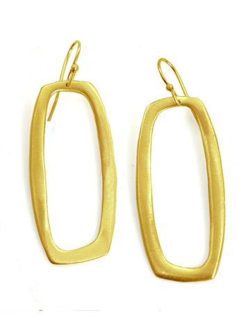Philippa Roberts 14k Gold Satin Rectangle Earrings