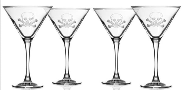 Rolf Glass Skull & Bones Martini Glasses - Single Glass