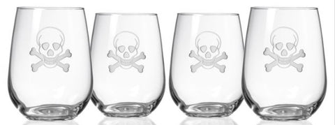 Rolf Glass Skull & Bones Martini Glasses - Single Glass