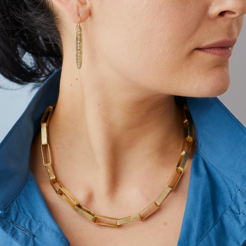 Bronze Paper Clip Necklace