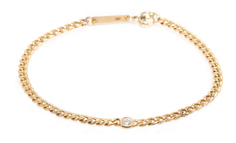 Zoe Chicco Curb Chain and Diamond Bracelet