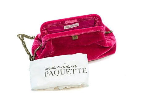 Marian Paquette Liette Hot Pink Crushed Velvet