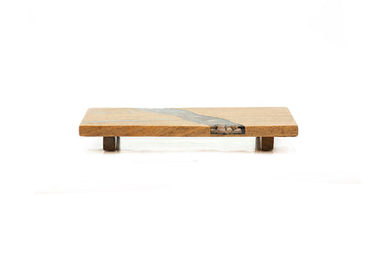 Treestump River Rock & Turquoise Mesquite Sushi Board