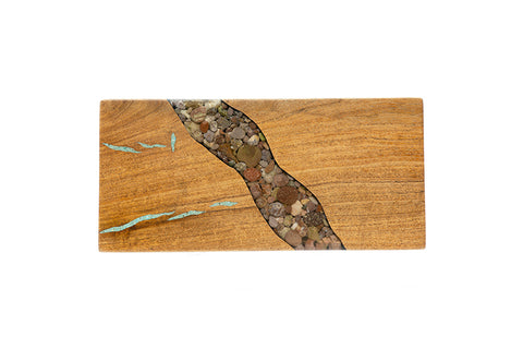 Treestump Riverstone, Turquoise & Mesquite Sushi Board