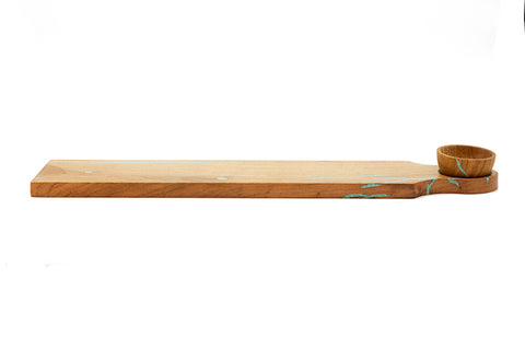Treestump Turquoise & Mesquite Baguette Board with Dip