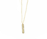Dana Kellin Pave Diamond & 14K Gold Bar Necklace