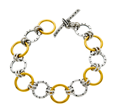 Jodi Rae Mixed Metal Stamp Chain Bracelet