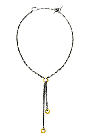 Jodi Rae Black & Gold Bola Necklace